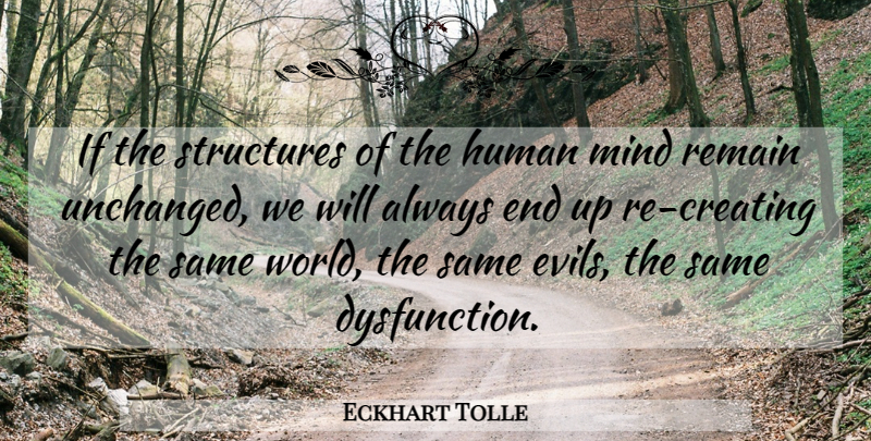 Eckhart Tolle Quote About Creating, Dysfunction, Evil: If The Structures Of The...