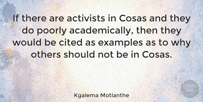 Kgalema Motlanthe Quote About Cited, Poorly: If There Are Activists In...