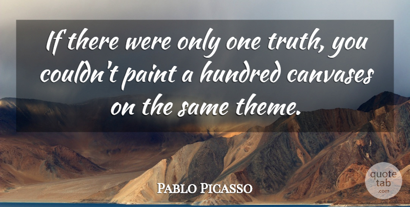 Pablo Picasso Quote About Artist, Paint, Theme: If There Were Only One...