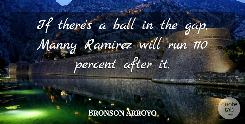 Bronson Arroyo Quote About Ball, Percent, Run: If Theres A Ball In...