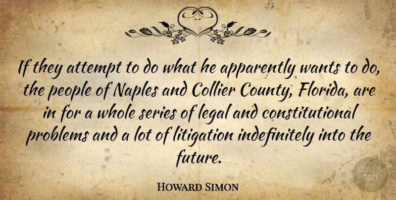 Howard Simon Quote About Apparently, Attempt, Legal, Litigation, People: If They Attempt To Do...