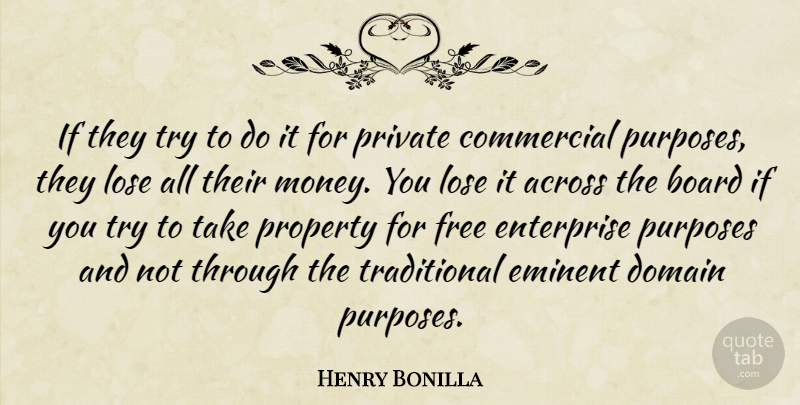 Henry Bonilla Quote About Across, Board, Commercial, Domain, Eminent: If They Try To Do...