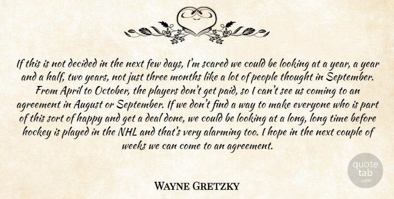 Wayne Gretzky Quote About Agreement, Alarming, April, August, Coming: If This Is Not Decided...