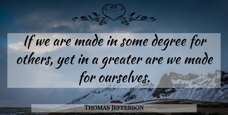 Thomas Jefferson Quote About Happiness, Degrees, Made: If We Are Made In...