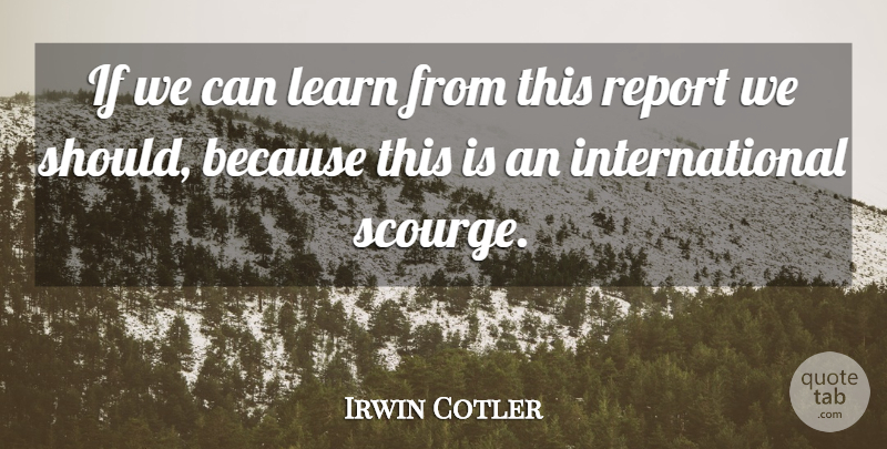 Irwin Cotler Quote About Learn, Report: If We Can Learn From...