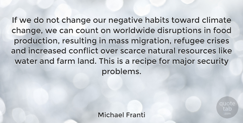 Michael Franti Quote About Refugee Crisis, Land, Water: If We Do Not Change...