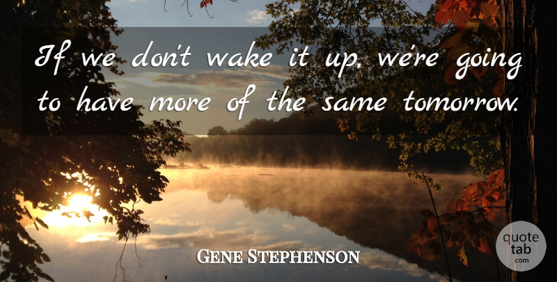Gene Stephenson Quote About Wake: If We Dont Wake It...