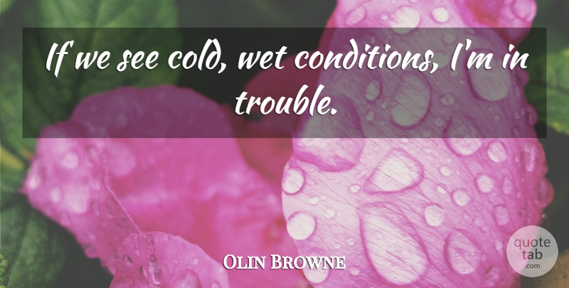 Olin Browne Quote About Trouble, Wet: If We See Cold Wet...