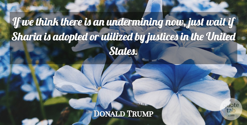 Donald Trump Quote About Thinking, Justice, Waiting: If We Think There Is...
