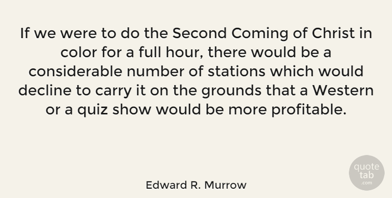 Edward R. Murrow Quote About Color, Aggravation, Numbers: If We Were To Do...