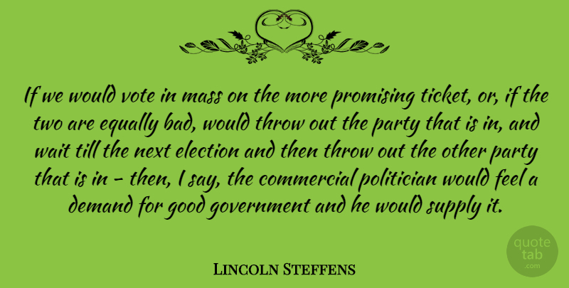 Lincoln Steffens Quote About Party, Two, Government: If We Would Vote In...
