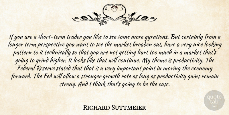 Richard Suttmeier Quote About Allow, Broaden, Certainly, Economy, Federal: If You Are A Short...