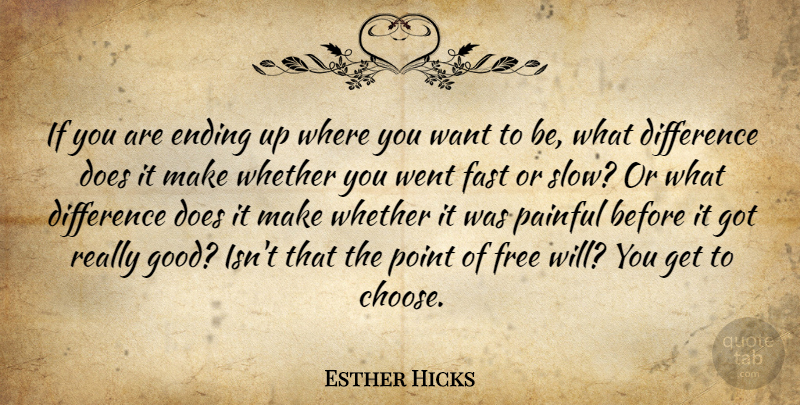 Esther Hicks Quote About Differences, Want, Doe: If You Are Ending Up...
