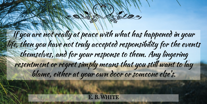 E. B. White Quote About Accepted, Door, Either, Events, Happened: If You Are Not Really...