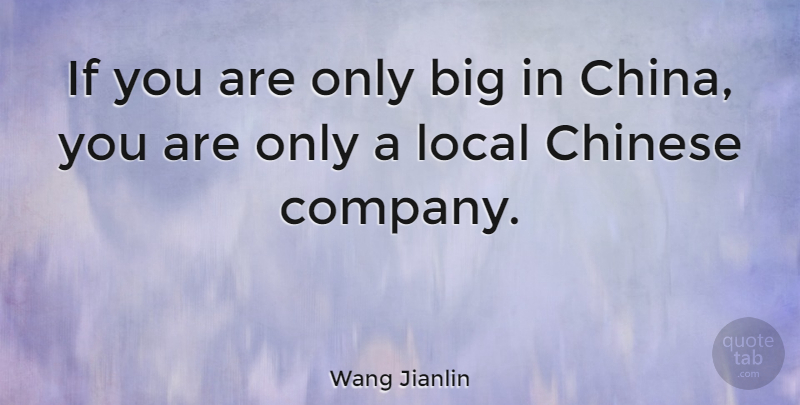 Wang Jianlin Quote About Chinese: If You Are Only Big...
