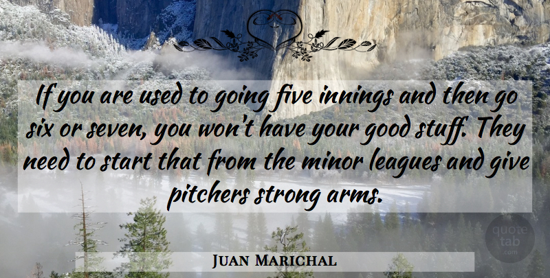 Juan Marichal Quote About Strong, League, Giving: If You Are Used To...