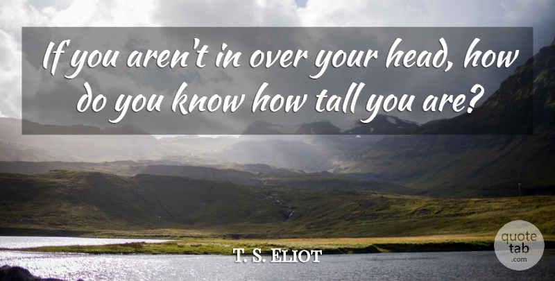 T. S. Eliot Quote About Adversity, Hard Times, Entrepreneur: If You Arent In Over...