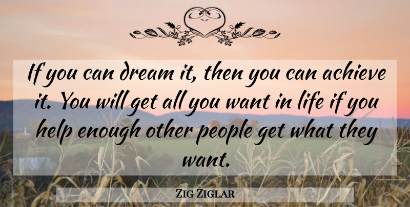 Zig Ziglar Quote About Inspirational, Life, Motivational: If You Can Dream It...