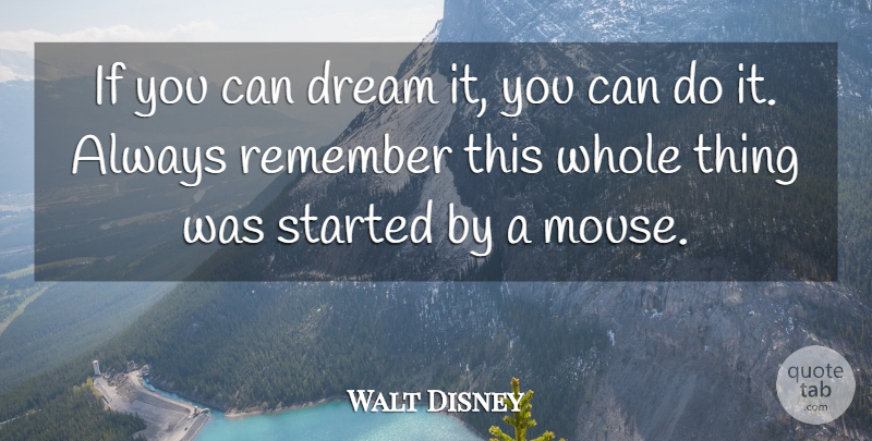 Walt Disney Quote About Dream, Dreams, Remember: If You Can Dream It...