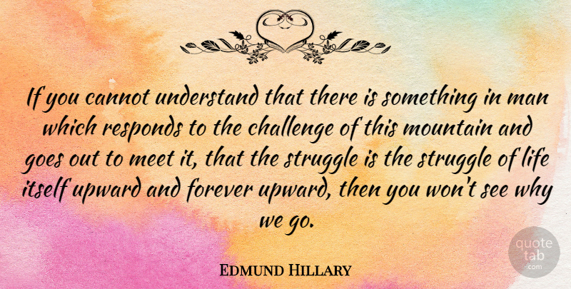 Edmund Hillary Quote About Cannot, Challenge, Forever, Goes, Itself: If You Cannot Understand That...