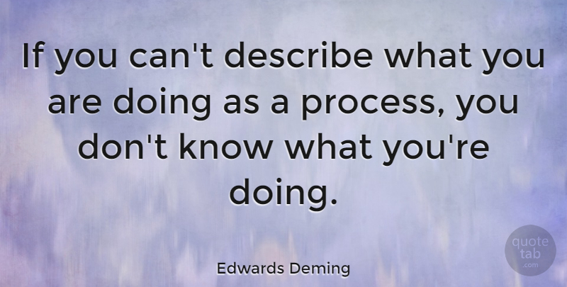 Edwards Deming Quote About American Scientist, Describe: If You Cant Describe What...