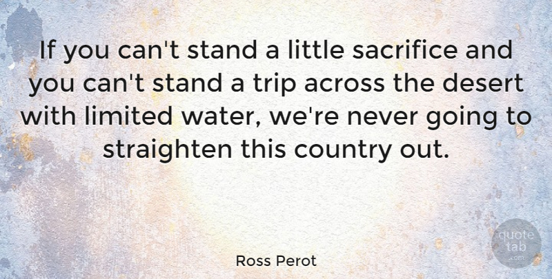 Ross Perot Quote About Country, Sacrifice, Journey: If You Cant Stand A...