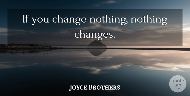 Joyce Brothers If You Change Nothing Nothing Changes QuoteTab