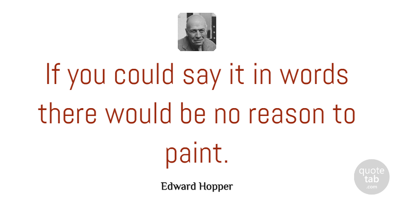Edward Hopper Quote About Art, Creative, Would Be: If You Could Say It...