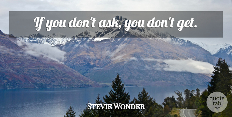 Stevie Wonder Quote About Positive, Wonder, God Never Blinks: If You Dont Ask You...