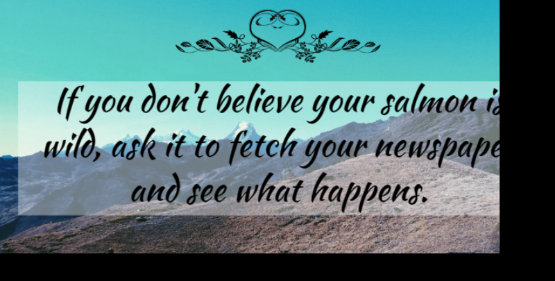 Scott Adams Quote About Believe, Fetch, Salmon: If You Dont Believe Your...