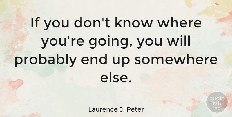Laurence J. Peter Quote About undefined: If You Dont Know Where...