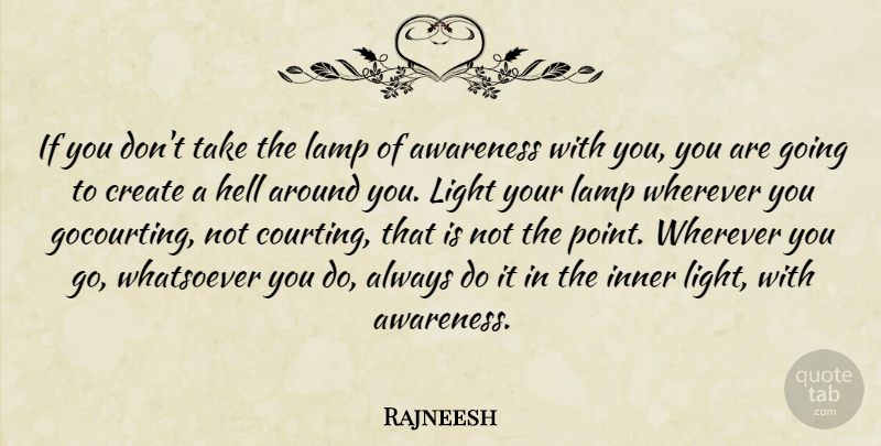 Rajneesh Quote About Light, Lamps, Hell: If You Dont Take The...