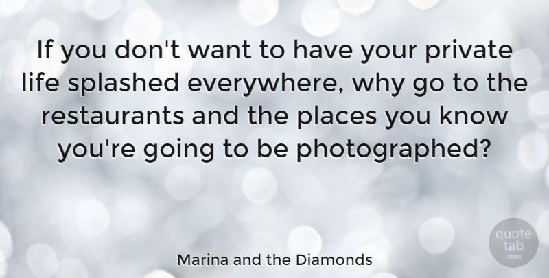 Marina and the Diamonds Quote About Want, Restaurants, Private Life: If You Dont Want To...