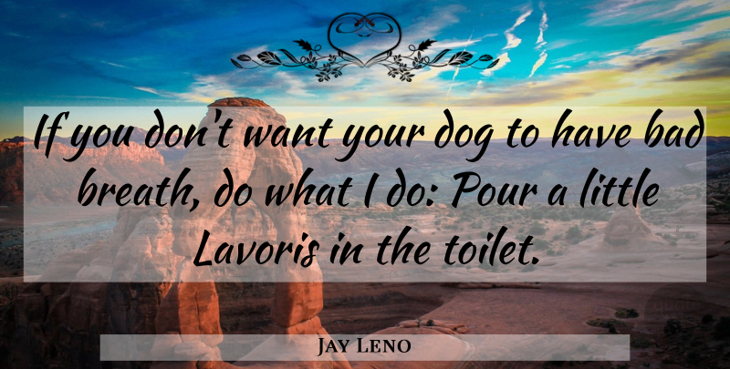 Jay Leno Quote About Funny, Dog, Toilets: If You Dont Want Your...