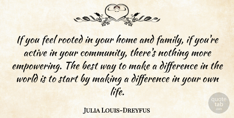 Julia Louis-Dreyfus Quote About Fun, Home, Differences: If You Feel Rooted In...