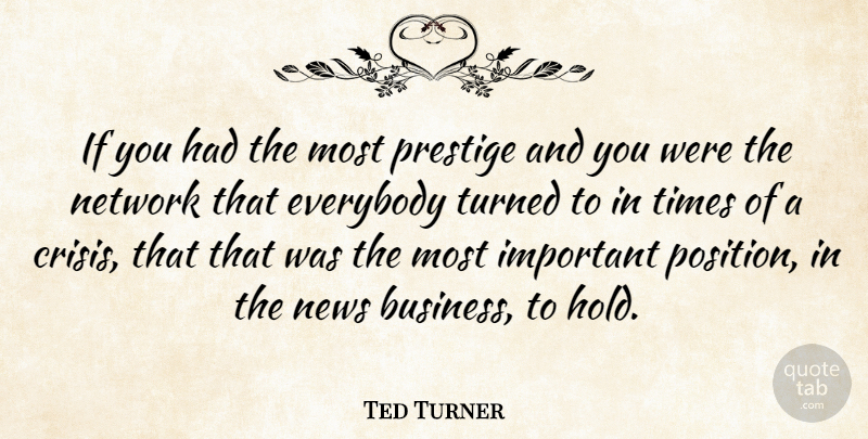 Ted Turner If You Had The Most Prestige And You Were The Network That Quotetab