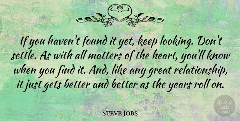 Steve Jobs Quote About Inspirational, Life, Graduation: If You Havent Found It...
