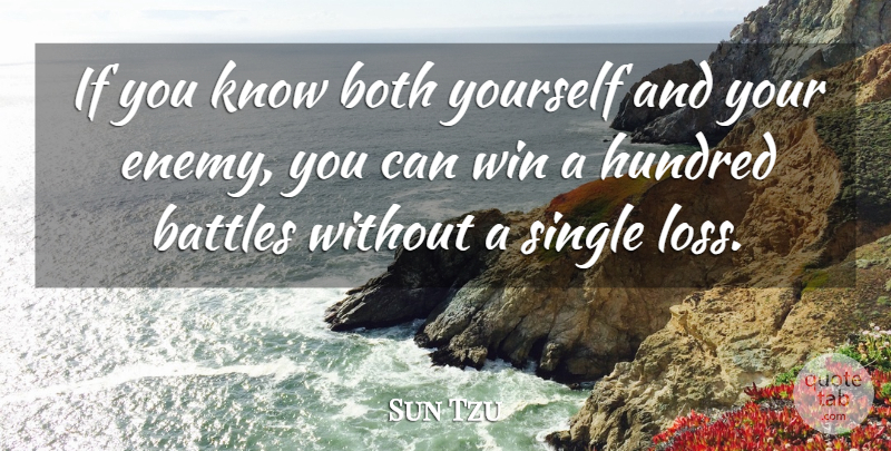 Sun Tzu Quote About Loss, Winning, Enemy: If You Know Both Yourself...