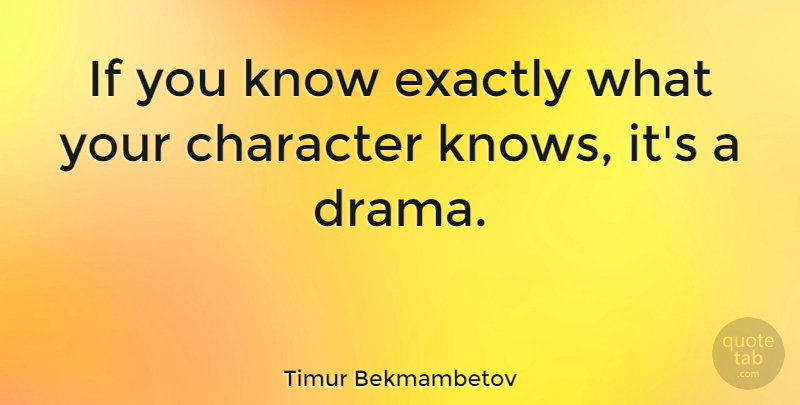 Timur Bekmambetov Quote About Exactly: If You Know Exactly What...