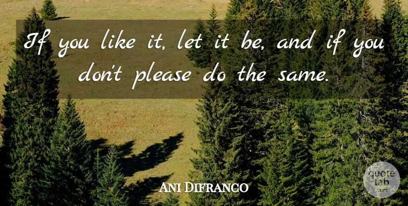 Ani Difranco Quote About You Like It, Please, Ifs: If You Like It Let...