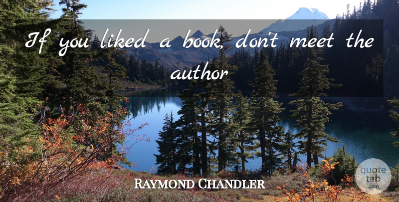 Raymond Chandler Quote About Book, Literature, Ifs: If You Liked A Book...