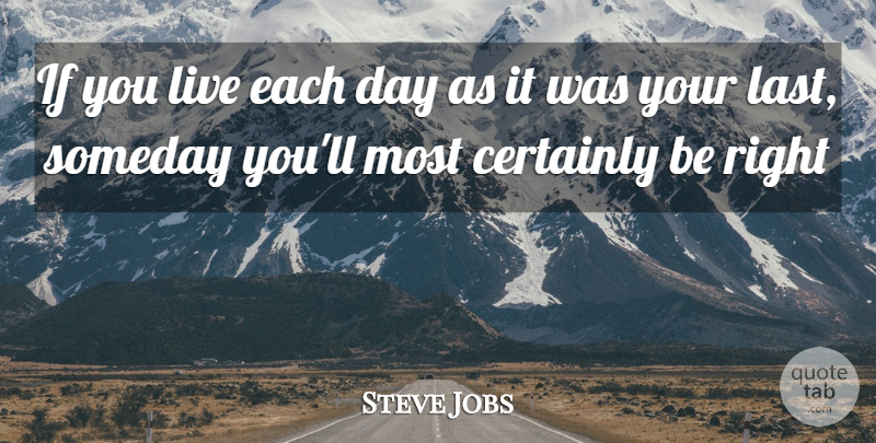 Steve Jobs Quote About Inspirational, Death, Best Job: If You Live Each Day...