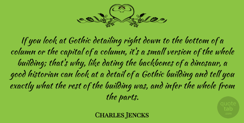 Charles Jencks Quote About Dating, Details, Looks: If You Look At Gothic...