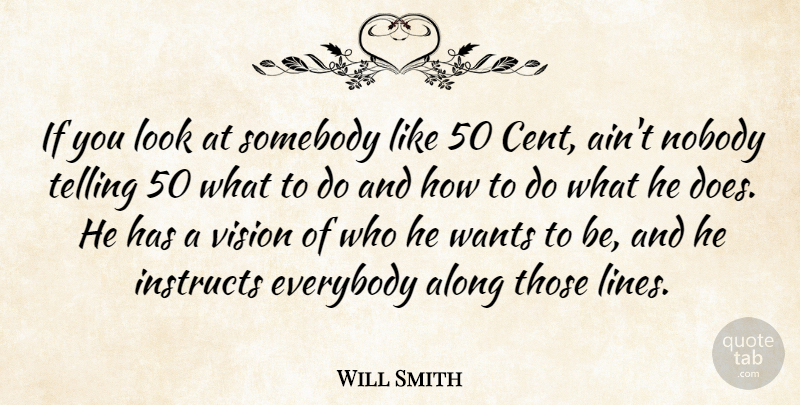 Will Smith Quote About Vision, Lines, Want: If You Look At Somebody...