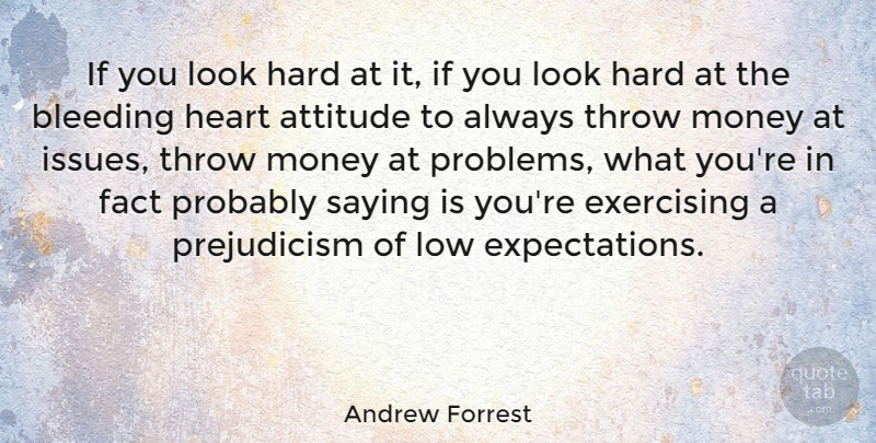 Andrew Forrest Quote About Attitude, Bleeding, Exercising, Fact, Hard: If You Look Hard At...