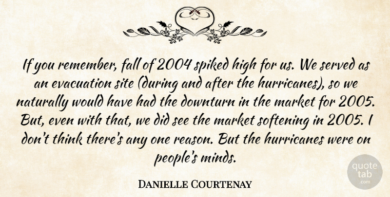 Danielle Courtenay Quote About Fall, High, Market, Naturally, Served: If You Remember Fall Of...