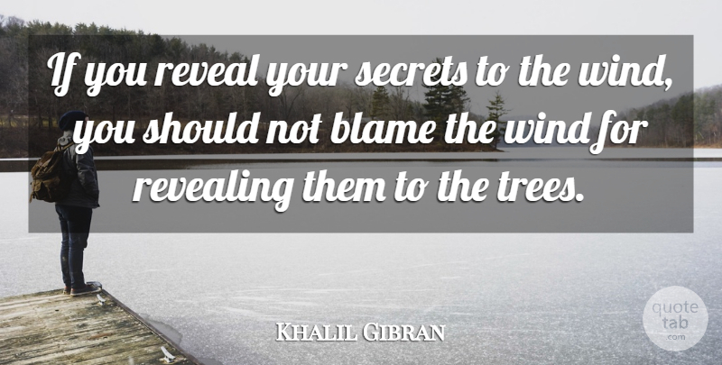 Khalil Gibran Quote About Spiritual, Wind, Keeping Secrets: If You Reveal Your Secrets...