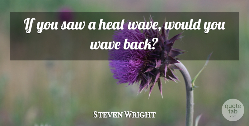 Steven Wright Quote About Funny, Summer, Humor: If You Saw A Heat...
