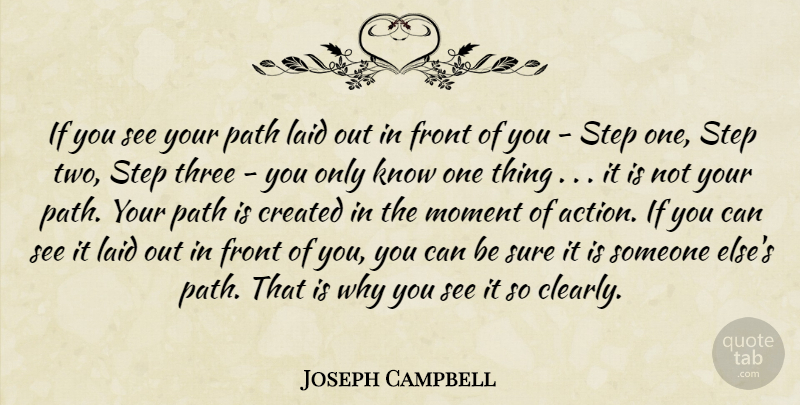 Joseph Campbell Quote About Two, Path, Steps: If You See Your Path...