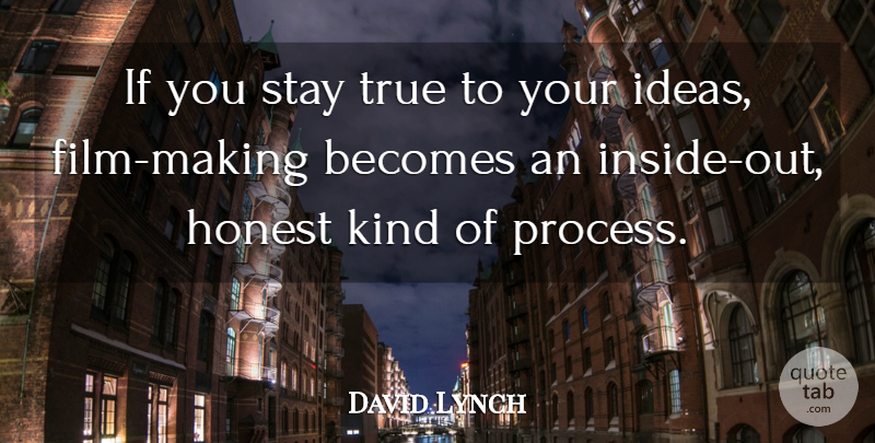 David Lynch Quote About Becomes, Honest, Stay: If You Stay True To...